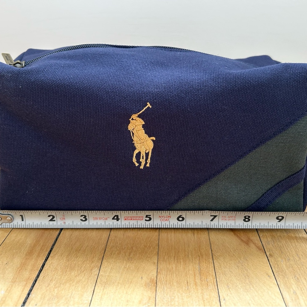 Polo by Ralph Lauren Navy and Green Men's Dopp Bag - Picture 3 of 5